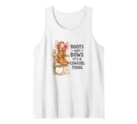 Boots and Bows Cowgirl Thing Western Pink Bow Graphic Camiseta sin Mangas