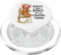 Boots and Bows Cowgirl Thing Western Pink Bow Graphic PopSockets PopGrip para MagSafe