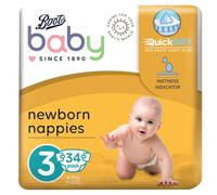 Boots Baby Super Dry Maxi Pañales tamaño 3 34s, 0% perfume/loción o fragancia, súper absorción, cintas resellables para recién nacido