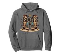 Boots & Bling Cowgirl Western Country Boots para Mujer Sudadera con Capucha, Unisex para Adultos, Asfalto, L