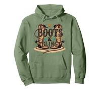 Boots & Bling Cowgirl Western Country Boots para Mujer Sudadera con Capucha, Unisex para Adultos, Verde Salvia, XXL