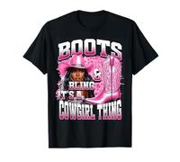 Boots & Bling Its a Cowgirl Thing Cowgirl Melanin Rodeo Camiseta