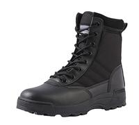 Boots genéricos de piel para hombre, zapatos de senderismo para hombre, zapatos ortopédicos elevados, botas de invierno para hombres, botas Western Cowboy piel para Trail al aire libre, Negro , 44 EU