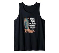 Boots Jeans and Country Dreams - Cita de estilo occidental Camiseta sin Mangas