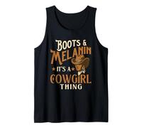 Boots & Melanin It's A Cowgirl Thing - Black Cowgirl Western Camiseta sin Mangas