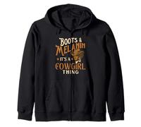 Boots & Melanin It's A Cowgirl Thing - Black Cowgirl Western Sudadera con Capucha