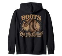 Boots On The Ground Cowboy Boots Rodeo Western Cowgirl Meme Sudadera con Capucha