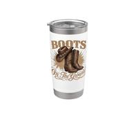 Boots On The Ground Cowboy Boots Rodeo Western Cowgirl Meme Vaso térmico de acero inoxidable de doble pared