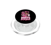 Boots On The Ground Howdy Breast Cancer Pink Western Cowgirl PopSockets PopGrip para MagSafe