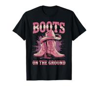 Boots On The Ground Sombrero Cowboy Western Camiseta