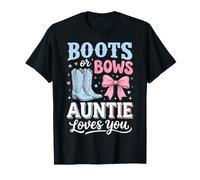 Boots Or Bows Auntie Loves You Camiseta