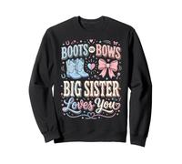 Boots Or Bows Big Sister Loves You Sudadera
