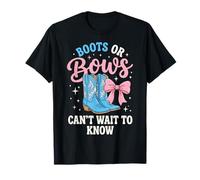 Boots Or Bows Can't Wait To Know Vaquero Camiseta