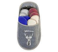 BOOTSY® Juego de 5 pantuflas para invitados (unisex). Zapatillas de casa de invitados de fieltro en diferentes tamaños y colores. Pantuflas de fieltro para invitados. Juego de zapatillas para