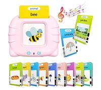BOOWEN Tarjetas Flash Parlantes Juguetes Didacticos, 12 Hojas 224 Palabras Educativos Electrónico Flashcards Juguetes Preescolares Montessori Máquina de Aprendizaje para Niños