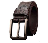 boowhol de lujo exclusiva piel de cocodrilo Mode hebilla piel ancho cinturón - Cinturón para hombre marrón marrón 125cm