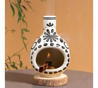 BOOXMIMI Quemador Palo Santo con Soporte - Artesanal en Cerámica de Jingdezhen para Palo de Santo, Salvia Blanca y Conos de Incienso | Soporte Seguro para Limpieza Energética y Espiritual de Casa