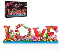 Booyuer Juego de Construcción Art Love con Flores para Adultos, Corazón Rojo Flower, Regalos para Niñas, Compromiso para Mujeres, Día de San Valentín, Día de la Madre, para Ella o Él, 787 PCS