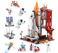 Booyuer Set Space Shuttle Rocket, Kit 11-en-1 Stem con Exploración de Marte, Figuras de Astronautas y Torre de Control, Excelente Cumpleaños Regalo para Niños de 6+ Años, Aiños y Niñas, 888 PCS