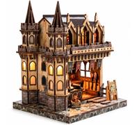 BOOZUU Magic Shop - Kit de casa en miniatura - 304 piezas de rompecabezas de madera 3D con luz, modelo de casa de muñecas de fantasía medieval para adultos y adolescentes mayores de 14 años, rincón de