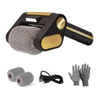BOOZXCV Cepillo eléctrico para Parrilla, Limpiador inalámbrico para Parrillas de Barbacoa con luz LED, Rodillo de Acero Inoxidable de 350 RPM, Herramienta de Limpieza Recargable (Black)
