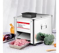 BOOZXCV Cortadora de Carne Comercial, rebanadora eléctrica de Acero Inoxidable de 850 W para Carne Fresca, máquina procesadora para Cortar, rebanar y trocear Carne en lonchas (P)