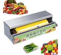 BOOZXCV Dispensador de Film Transparente para Alimentos, dispensador Manual de Film de Acero Inoxidable con Panel Resistente a Altas temperaturas y Plataforma Plegable