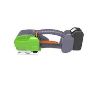 BOOZXCV Herramienta de encuadernación eléctrica, B-16 portátil Nueva máquina flejadora eléctrica para empacadora de fusión en Caliente para Mascotas/PP con Herramientas(Dos baterías) (1Battery)