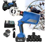 BOOZXCV Kit de Abrazaderas electrohidráulicas, Herramienta de crimpado electrohidráulica, crimpadora electrohidráulica a batería con Giro de 360°, para terminales de Cable de Cobre (Ez300)