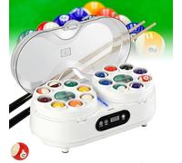BOOZXCV Máquina limpiadora de Bolas de Billar con Pantalla LCD táctil Inteligente y Placas giratorias Dobles, pulidora eléctrica de Bolas de Billar con Doble Motor para Salas de Juegos (White)