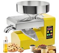 BOOZXCV Prensa de Aceite Inteligente, tolva de 9,3" y Entrada de alimentación de 2", Prensa de Aceite automática Comercial de 1500 W para panaderías y pastelerías.