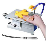 BOOZXCV Pulidora de joyería de Roca, máquina pulidora de Torno de Banco de 850 W con Velocidad Ajustable, máquina de facetado de Gemas con Mango/Tubo