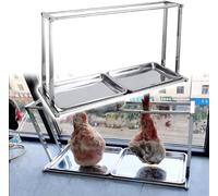 BOOZXCV Rejilla Grande para Enfriar Carne con Doble Bandeja, secador de Alimentos de Acero Inoxidable para exhibición de asados de Res, fácil de Limpiar. (100cm 85cm)