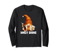 Boozy GNOME For Whiskey Mom and Girls Trip Funny Drinking Manga Larga