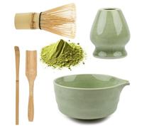 BOPEUY 5 piezas Te Matcha kit, Set de Té Matcha con Cuenco Te Matcha, Batidor te Matcha y Soporte, Cuchara Matcha | Sonjunto de Batidos de Matcha para el Hogar, la Oficina y Como Regalo