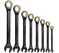 BOPEUY 8 piezas Llave Fija con Carraca, Juego de Llaves de Carraca, Métricas 8-19mm, 72 Dientes, Juego de Llaves Combinadas, para Reparación de Coches, Mantenimiento de Motos y Mantenimiento Mecánico