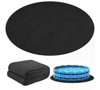 BOPEUY Redonda Base Piscina, 370cm Tapiz Suelo Piscina, Suelo Antideslizante Exterior Piscina, Protector Piscina Suelo, para Piscina Protector De Suelo Piscina Adecuado - Negro