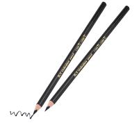 Bopfimer Lápices de colores profesionales pintados a mano de cerámica para decoración de cerámica y cerámica, lápices de imprimación bajo esmalte, 17 cm, negro, 2 unidades (a base de aceite)