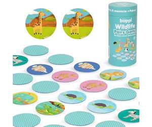 boppi Juego de memoria de pares/juego de emparejamiento para niños pequeños - Juego educativo atractivo/Montessori para niños de 3 años en adelante - Vida silvestre