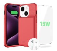 BOPPS Funda de batería rápida 15 W para iPhone 15/15 Pro, ultradelgada, ligera, potente, 7000 mAh, recargable, anticaídas, TPU de, antideslizante