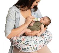 Boppy Almohada de Lactancia - Flores de jardín Rosadas - Almohada más Grande y de Apoyo para Lactancia Materna y alimentación con biberón - Relleno más Firme, elevación más Alta, área más Grande Que
