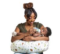 Boppy Almohada de lactancia, plantas y animales neutros, almohada más grande y de apoyo para lactancia materna y alimentación con biberón, más firme, más alta y más grande que la almohada de lactancia