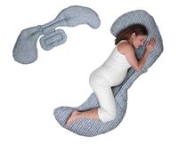 Boppy Cojín de Embarazo con Soporte Total del Cuerpo Ajustable, Almohada Confortable, Brinda Soporte al Cuerpo, Fomenta la Posición Lateral, 3 Partes para Cada Necesidad, Lavable en Lavadora