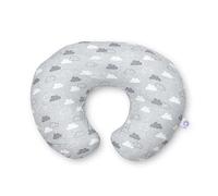 Boppy Cojin de Lactancia para Bebés de 0+ Meses, Forma Ergonómica e Indeformable, Miracle Middle, Almohada y Nido Bebé para la Lactancia Materna o con Biberón - Gris Nubes (Clouds)