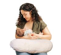 Boppy Nursing Pillow with Luxe Fabric Cover, Oatmeal Boucle, Larger, More Supportive Pillow for Breastfeeding and Bottle Feeding; Firmer and Higher Than Original, w/Premium Cover; JPMA Certified