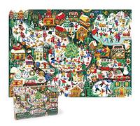 Bopster - Puzzle de 1000 Piezas navideñas 100% recicladas, diseño ilustrado para Adultos y niños, diversión Familiar