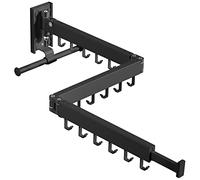 BOQORAD Tendedero retráctil, Estante de Secado de Ropa, Estante de lavandería montado en la Pared, Estante de Secado de lavandería, Soporte de Pared, Estante de Ropa Plegable, se Puede Plegar hacia