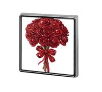 Boquette of Red Roses - Broches y alfileres unisex con diamantes de imitación brillantes, cuadrados, ligeros, para solapa, joyería para ropa, chal, sombrero