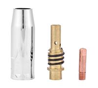 Boquilla 15AK, Boquillas 11PCS Puntas de Contacto Soportes Soldador MIG Consumible Accesorio Apto para Pistola Antorcha 15AK - Metal Chapado en Zinc