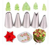 Boquilla 5 boquillas de hoja for manga pastelera, de acero inoxidable, for decoración de tartas, for repostería y decoración de tartas. Repostería decorar